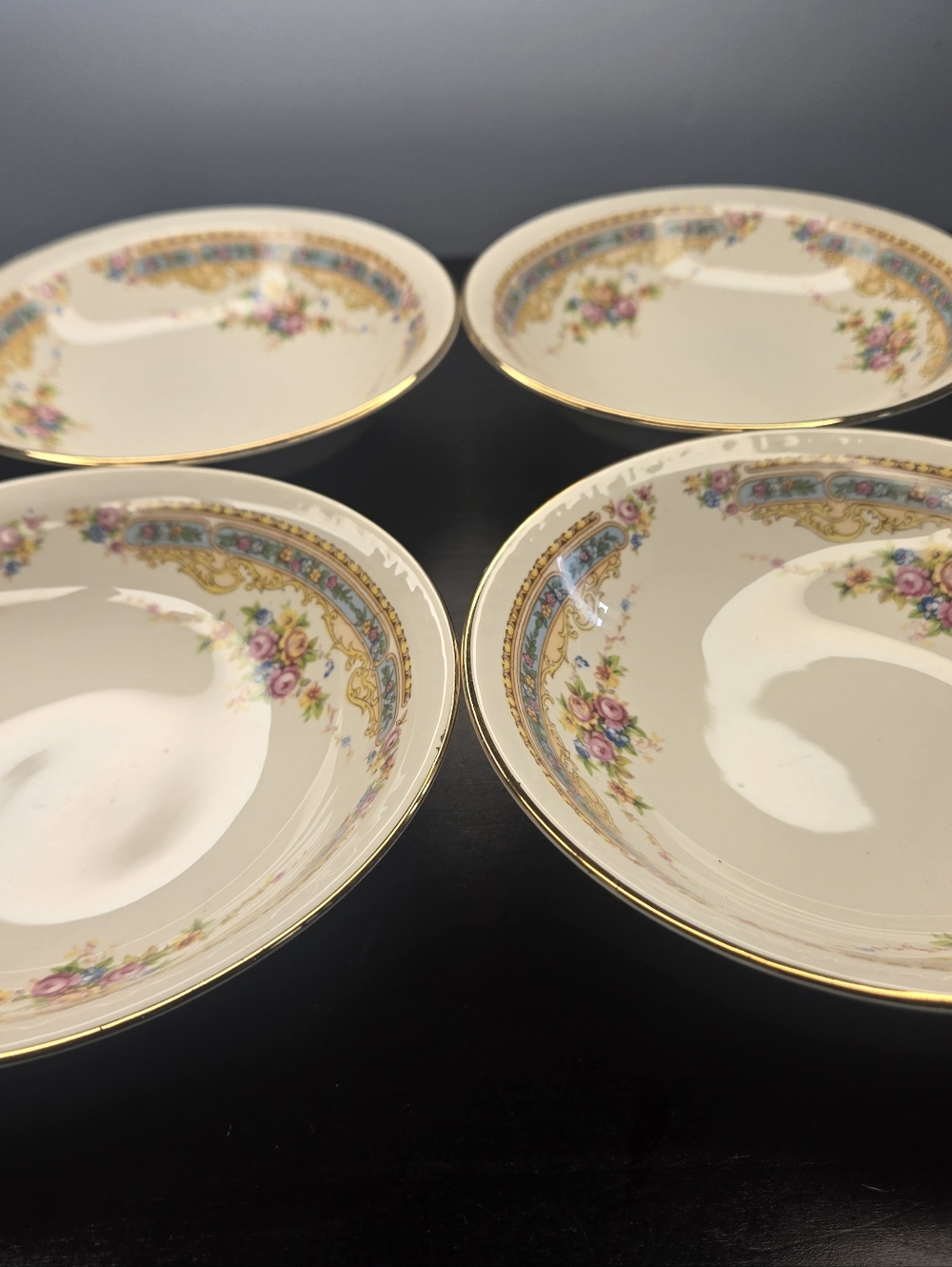 Vintage Homer Laughlin Co. (HLC)Craftsman Rosalane China Berry Bowls Set of 4